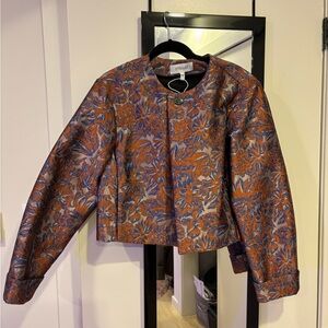 St. John Floral Blazer - Orange and Blue